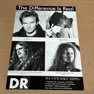 Dimebag / Sting / Warren Haynes / Marcus Miller - DR Strings - 1996 Print Ad